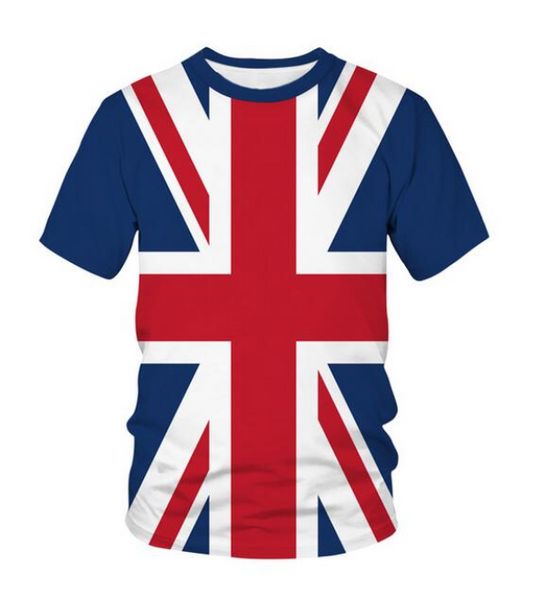 Union Jack T-Shirt surdimensionné homme impression 3D haut homme femme mode Hip Hop adolescent Harajuku manches courtes vêtements Vintage