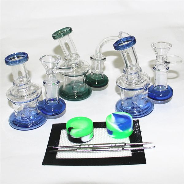 Uniqe Verre Bongs Narguilés 4,5 Pouces Mini Huile Dab Rigs Bécher Conduites D'eau 14mm Joint Avec Bol En Verre Ou Quartz Banger