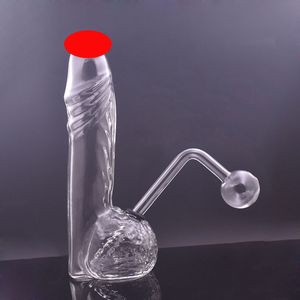 Heet verkopen unieke glazen olie -brander Bongwaterpijpen Dikke Pyrex Handsize Recycler Rookwaterpijp met 30 mm Ball Downstem Oil Burner Pipes