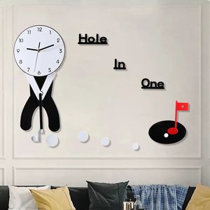 Horloge murale de Golf en acrylique Unique, grande horloge murale 3d suspendue muette pour bureau, maison, salon, décorations artistiques, bricolage, 240106