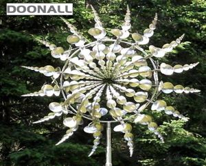 Unieke en magische metalen windmolen 3D Wind aangedreven kinetische beeldhouwkunst gazon metaalwind zonne -spinners voor tuin en tuindecor27843688683
