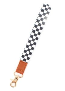 Dambord Luipaardprint Modieus Veelzijdig Uniek Stijlvol Polsband Lanyard Autosleutelhanger voor groothandel