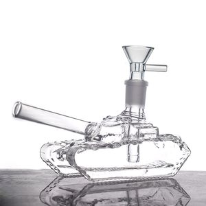 Conception artistique unique Bongs d'eau en verre Narguilés Downstem Perc Pipe à eau pour fumer à la main Heady Dab Rigs Beaker Bong Shisha avec pot d'huile en verre de 14 mm DHL gratuit