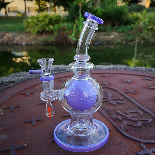 Boule Unique Bongs En Verre Pommeau De Douche Percolateur Dab Rigs Narguilé Conduite D'eau 7.8 