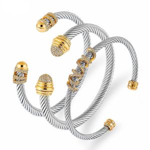 Bracelets de mode tressés à maillons de chaîne uniques pour femmes, bijoux de luxe à la mode, en argent, large corde de chanvre, 240307