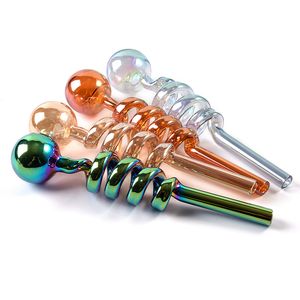 Unieke cirkel kleine bongs mooie laser kleurrijke rookpijp 5 inch mini -olie brander pijpen handglas waterpijp rechte buis dab rigs sw134