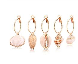 Boucles d'oreilles longues en coquillage coloré pour femmes, bijoux classiques uniques, style bohémien européen, conque blanche, GB8926400225