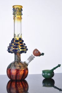 Narguilés uniques Bong en verre coloré Bongs aux champignons Big Water Pipes Recycler en verre épais avec Downstem Livraison gratuite