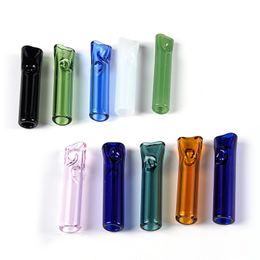 Tubo colorido único Puñado de tubos para cachimbas Quemador de aceite de vidrio Pyrex Tubo recto Forma de cuchara Mini Dab Rigs Accesorios para fumar SW47