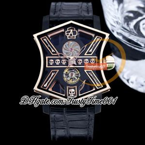 Criatividade única Filho do Som Cumbere Tourbillon Japão Miyota Relógio Automático Masculino Guitarra X-keel Dial Caixa Inoxidável Pulseira de Couro relojes trustytime001 Relógios