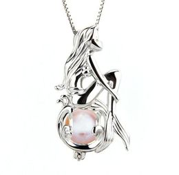 Collar con colgante de jaula de perlas de imitación de sirena de diseño único, joyería femenina hermosa, collier femme4485881