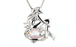 Collar con colgante de jaula de perlas de imitación de sirena de diseño único, joyería femenina hermosa, collier femme1988862