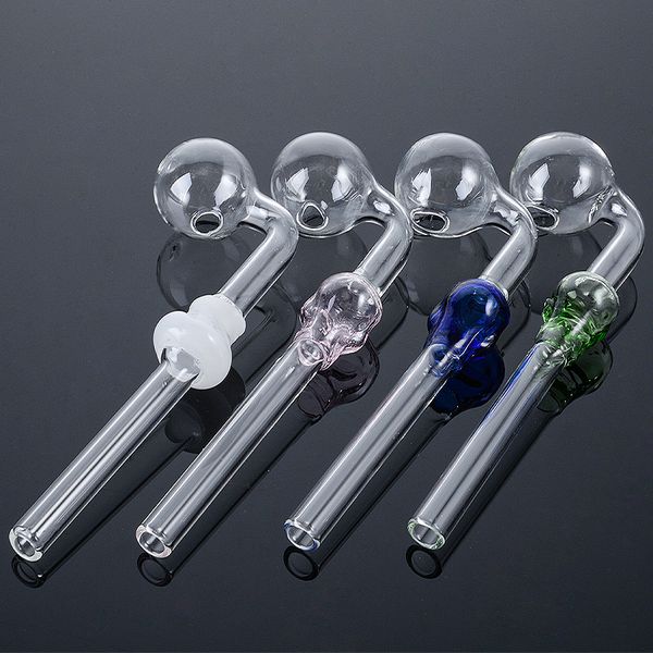 Diseño único Skull Ball Pipas para fumar Accesorios para fumar Quemadores Cuchara doble o individual Pipa Pyrex Glass Oil Burner con Bubbler Wrap SW21 SW29