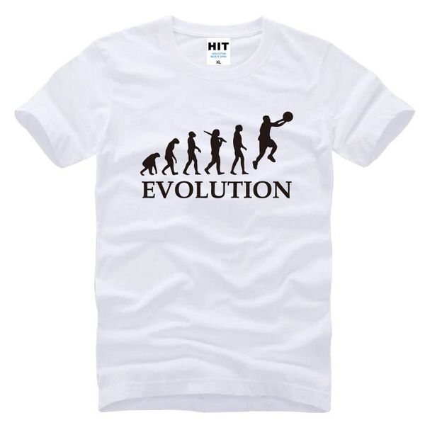 t-shirts au design unique hauts à manches courtes en coton avec lettre imprimée style sportif Evolution Basketball