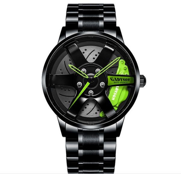 Reloj de cuarzo de diseño único de 40 mm de diámetro Relojes de estilo de rueda para hombre Relojes de pulsera de locomotora para niños y estudiantes