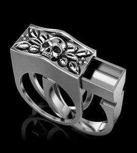 Anel de caveira de prata esterlina 925 exclusivo, presente de aniversário para homens, acessório de moda, joias de hip hop, anéis punk viking, tamanho 2536520