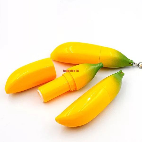 Unico tubo per rossetto vuoto trucco lucidalabbra giallo a forma di banana contenitori di design balsamo per bottiglie di stick cosmetici 12,1 mmspedizione