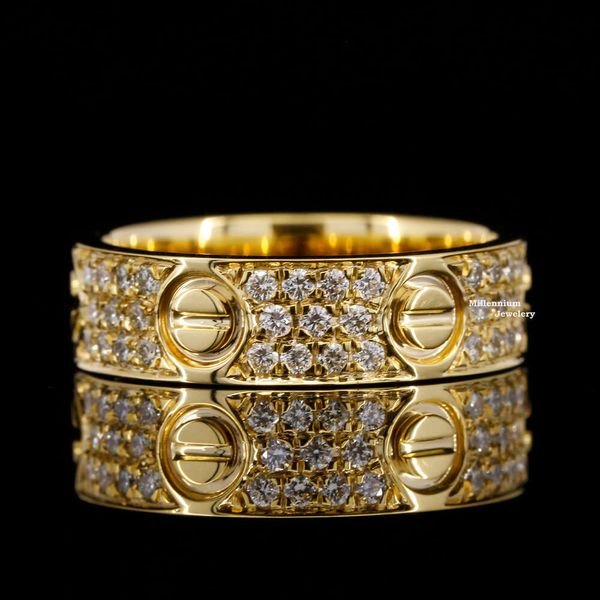 Anillo de compromiso con diamantes de moissanita, diseño único de eternidad, Plata de Ley 925 chapada en oro amarillo