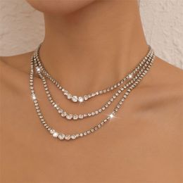 Unique ethnique gland collier ras du cou pour femmes filles mariage mariée Kpop glacé Bling strass cristal bijoux cadeaux de fête