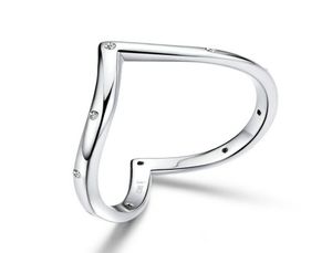 Unieke Europese vrouwen 925 Sterling Silver V vorm vingerringen Fashion Girls Tail Ring1873420