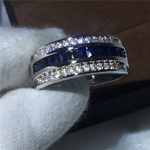 Unique Fashion Male Ring 5A Zircon stone birthstone Cz Party Engagement wedding band ring for Men White gold filled Jewelry