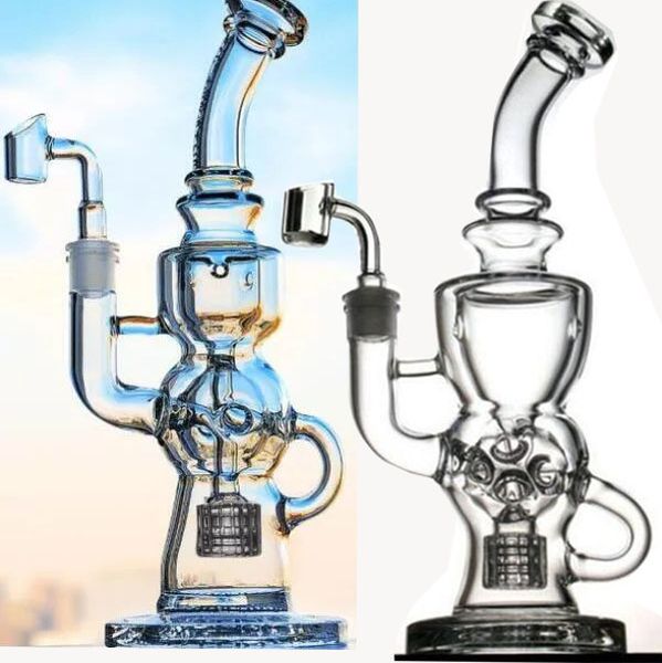 28 cm de altura Glass de agua Bongs Hookahs Shisha Smoke Glass Tip Tip Tube Rigs con Banger de 14 mm