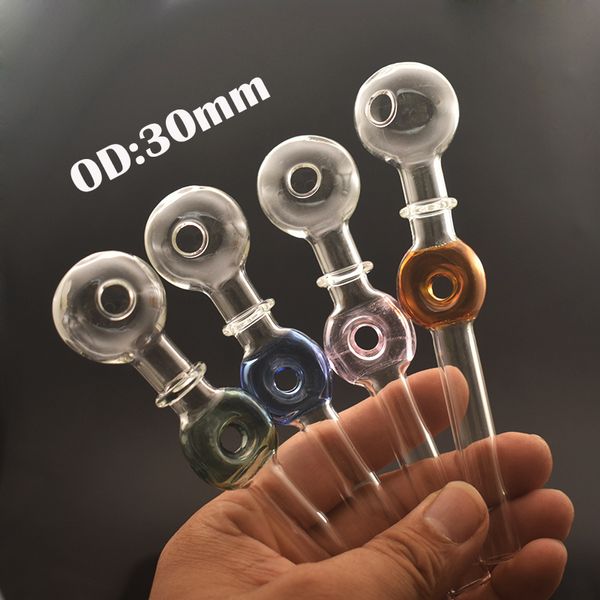 Tubos de quemador de aceite de vidrio únicos Tubo de espesor de olla recta de doble burbuja para Bongs Dab Oils Rig Balancer Tubería de vidrio al por mayor