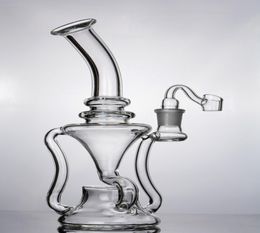 Bangs en sablier uniques Bangs en verre de chicha transparent épais avec verre de recyclage tornade et cyclone 5714959