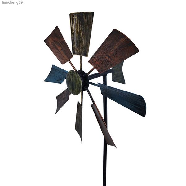 Unique fer rotatif métal moulin à vent carillon éolien extérieur jardin rétro métal vent Spinner vent attrape jardin cour patio pelouse décor L230620