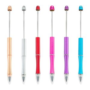 Crayon de stylo perlé éternel sans encre en métal unique Novède 2 mm Bar Bar bricolage Perles à la main crayon mécanique infini crayon perle effaçable avec Eraser