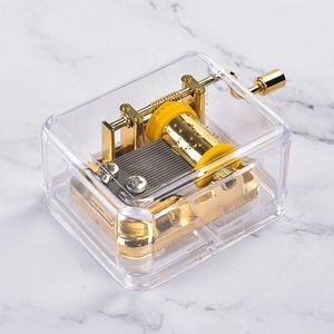 Unique Musical Box Acrylique Main Nouveauté Articles Crank Music Box Golden Movement Melody Castle in the Sky Creative Gift Artware dh002