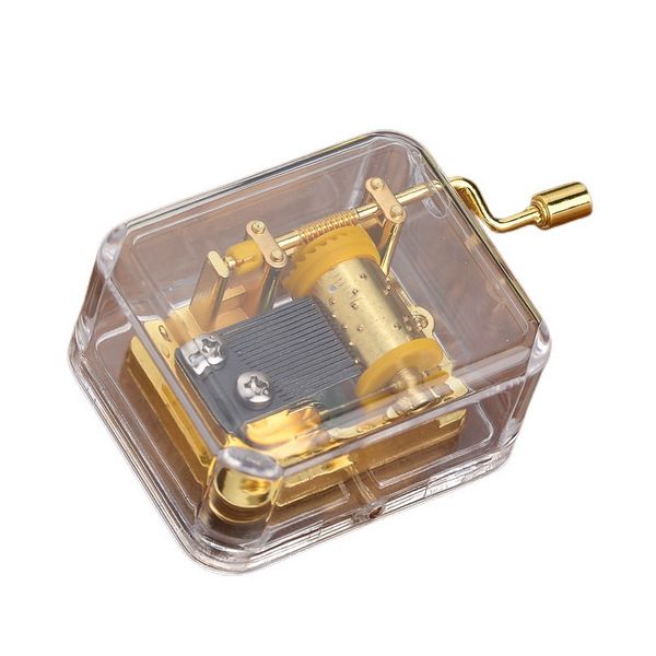 Unique Musical Box Acrylique Main Nouveauté Articles Crank Music Box Golden Movement Melody Castle in the Sky Creative Gift Artware dh8560