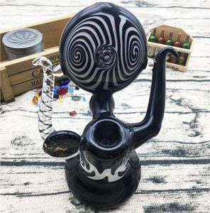 Unique nouveau 6quot tuyau en verre noir barboteur en verre à main pipes à fumer265F2222916