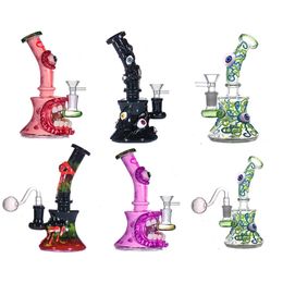 Le plus récent Bong Pipe Halloween excitant 3D Brûleur d'huile en verre artisanal Bangs Perc Perc DAB GRACHER CHARCHATE