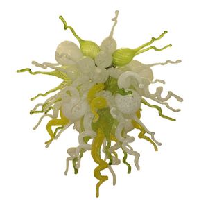 Lámpara colgante única Lámpara de araña moderna de vidrio soplado a mano creativa Color verde blanco amarillo 28 por 20 pulgadas