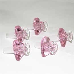 Unieke roze liefde hart vorm glazen kom voor waterpijp waterpijp 14 mm