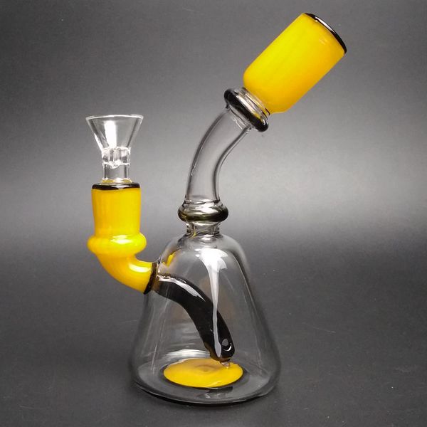 Mini bong de vidrio, vaso de cuello doblado, bong, tubería de agua de vidrio, Bong de agua pequeño de 6 '', vaso de vidrio de borosilicato, Bong de agua