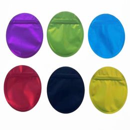 Paquete de bolsas de 35 g de círculo redondo único Paquete de bolsas de Mylar con forma personalizada a prueba de olores irregulares Troquelado de plástico especial Blgfh