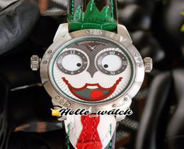 Visage souriant unique Konstantin Chaykin Watches Green Inner Grey Joker Russian Time Swiss Quartz Mens Watch steek Case Leather6647267