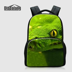 Mochila multifuncional con estampado de lagarto y serpiente única, con bolsillo para ordenador portátil, de algodón, para estudiantes de secundaria, mochilas escolares, Mochila para niños, paquete Rugtas