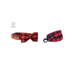 Estilo único Paws Navidad Plaid Collar de perro y correa Set Regalo para perro Producto para mascotas T200517