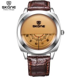 Unique Vogue Designer Skone Marque Montres Hommes De Luxe Mode Casual Bracelet En Cuir Montre Quartz Montre-bracelet Relogio Masculino Y1905286Y