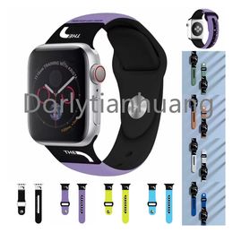 Unieke horlogeband Slimme bandjes voor Apple Watch-band 49 mm 38 mm 44 mm 45 mm iwatch-serie 8 9 4 5 6 7 Ontwerperriem Embossing siliconen armband 3D-geprint mannen vrouwen
