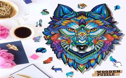 Puzzle en bois unique Animal puzzles Mysterous Wolf Puzzles Gift for Adults Kids Puzzle Puzzle Gift Interactive Toy 216971893