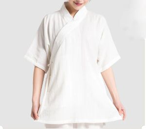 Unisexe 17Color Summer Lin Kung Fu Suisse à manches courtes COMMINES MARTIALES Vêtements Wushu Wudang Tai Chi Uniformes personnalisés