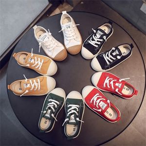 Unisex Toddler Boy Sneaker Candy Color Girls Casual Shoes Glip op Elastische band Sheos Kids Falt Canvas Shoes School LJ201202