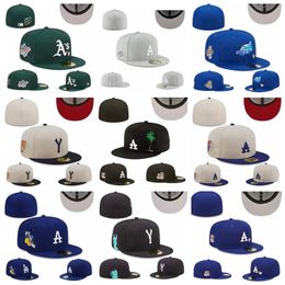 Unisex 2023 Roze kleur Baseball Hoeden Klassiek Team Marineblauwe kleuren Modieus Hiphop Sport Heren Volledig gesloten ontwerp Caps Chapeau Lichtgrijs DH-03 maat 7-8