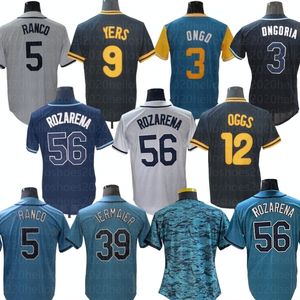 Unisexe 2024 Jerseys de baseball en polyester personnalisé Longoria Myers Boggs Kiermaier Franco Arozarena Size S-4xl