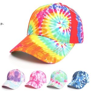 Unisexe 3D Tie-dyed Sun Hat Réglable Hommes Femmes Baseball Cap Hip Lady Tie Dye Coloré Graffiti Cap Summer Outdoor Sunscap LLB14205