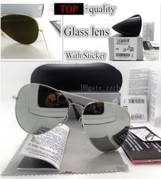 Unisex 5862 mm Men dames zonnebrillen metaalplank Classic strand luxe piloot vintage g15 glazen lens bril sport uv400 spiegel met9467632